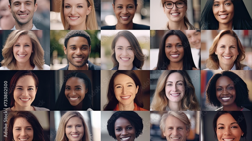 Smiling Mixed Race Woman Becoming Part of Multi-Ethnic Group of People with Diverse Gender Smiling Mixed Race Woman Becoming Part of Multi-Ethnic Group of People with Diverse Gender