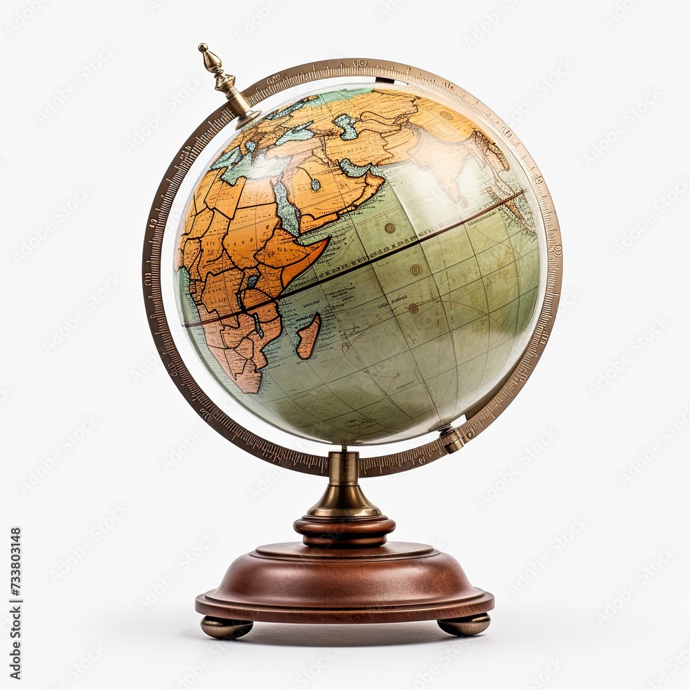 Antique Globe isolated on white background