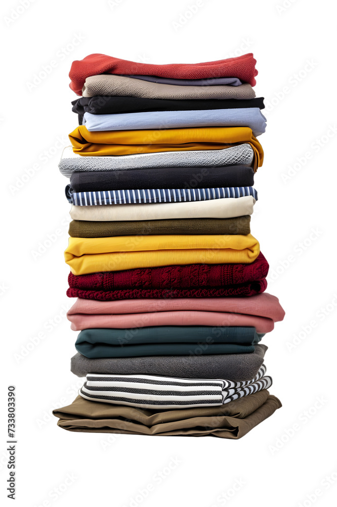 Stack of clothes isolated on transparent background Stack of clothes isolated on transparent background
