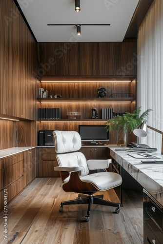 Effortless Elegance: A Premium Vision of Modern Minimalist Home Office Comfort