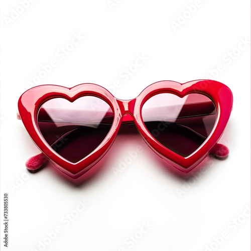 Red Heart Sunglasses with Pink Shades