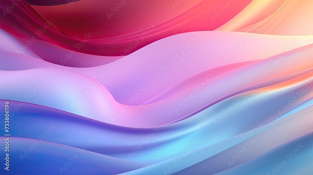 3D Render Illustration - Holographic Trendy Soft Wave 3D Render Illustration - Holographic Trendy Soft Wave