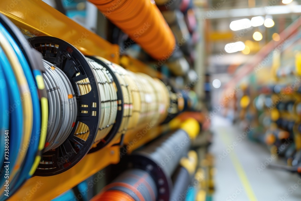 Obraz premium The final electrical wires undergo rigorous testing to ensure they meet safety and performance standards