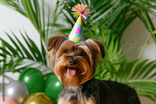 Small Dog Wearing Party Hat © reddish