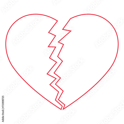 vector pink heart broken icon symbol