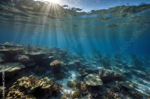 Underwater Solace Amongst the Coral Calm Sea and Sunshine