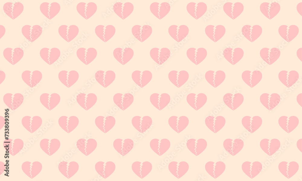 vector pink broken heart icon background
