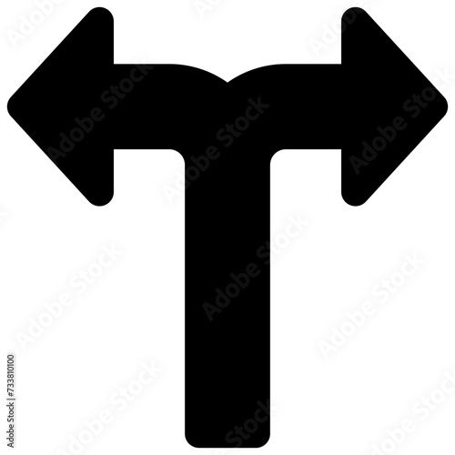 split arrow vector glyph icon