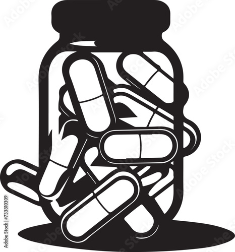 vitamin c capsule outline illustration