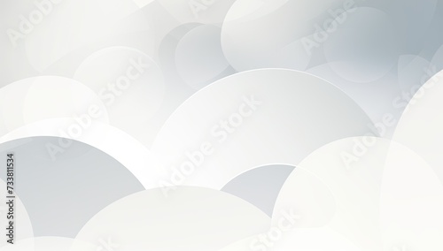 abstract white and grey curved circles are floating in a bright white background © usman