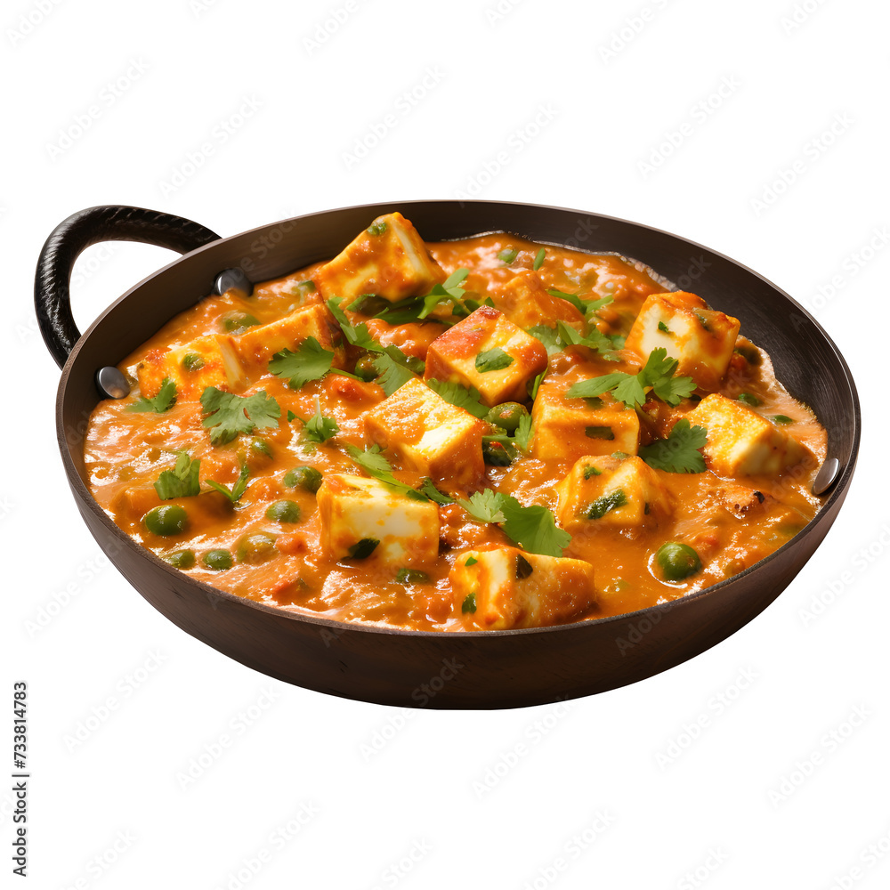 Indian food Mattar paneer on transparent background. Indian food Mattar paneer on transparent background.