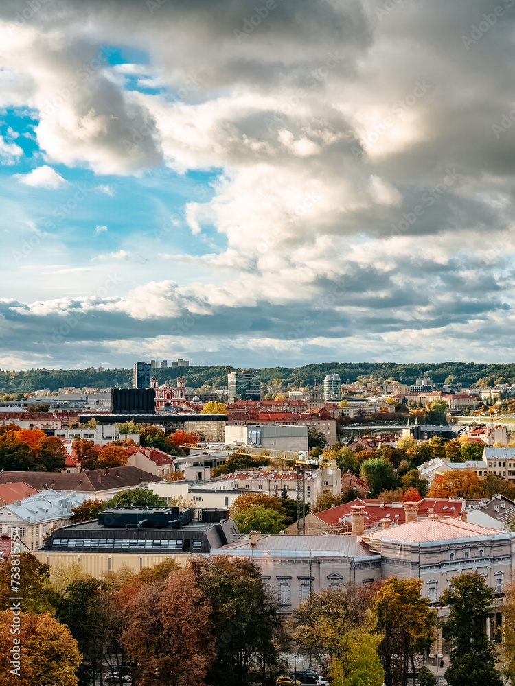 General view of Vilnius in autumn