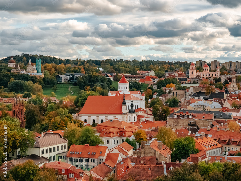 General view of Vilnius Old Town in autumn