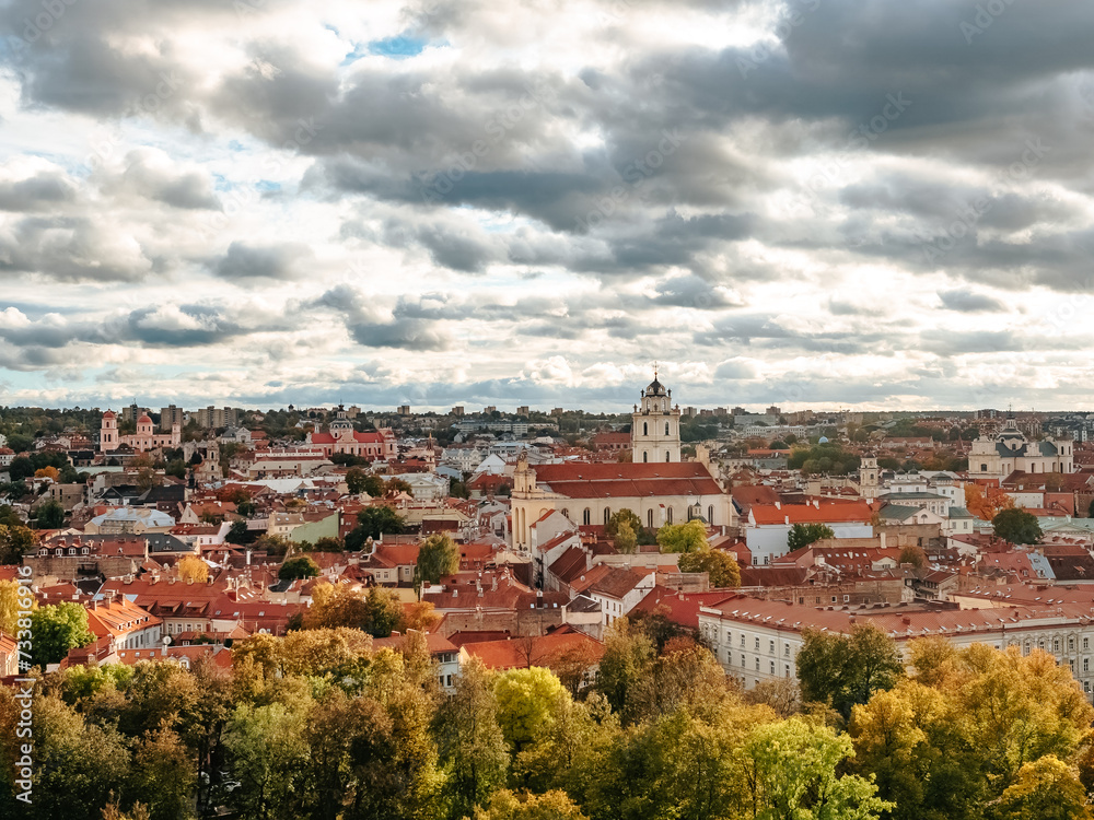 General view of Vilnius Old Town in autumn