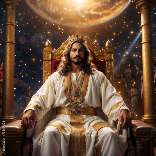 Jesus Christ on his heavenly throne photo