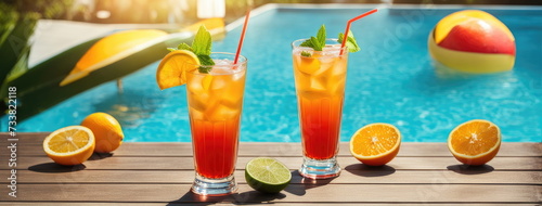 Refreshing Summer Drink by the Pool