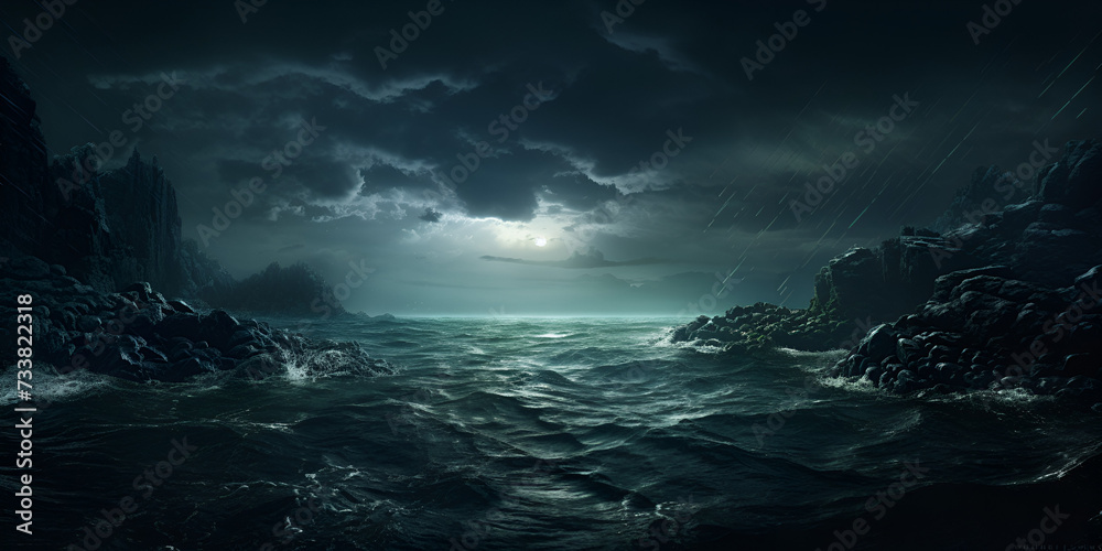 storm over the sea