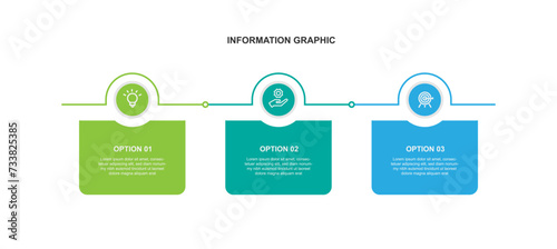 Infographic vector element with 3 step line connected photo