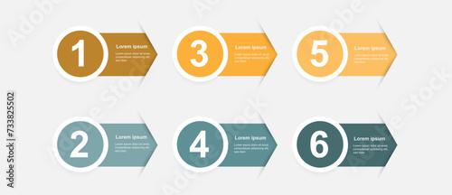 6 step process layout for infographic