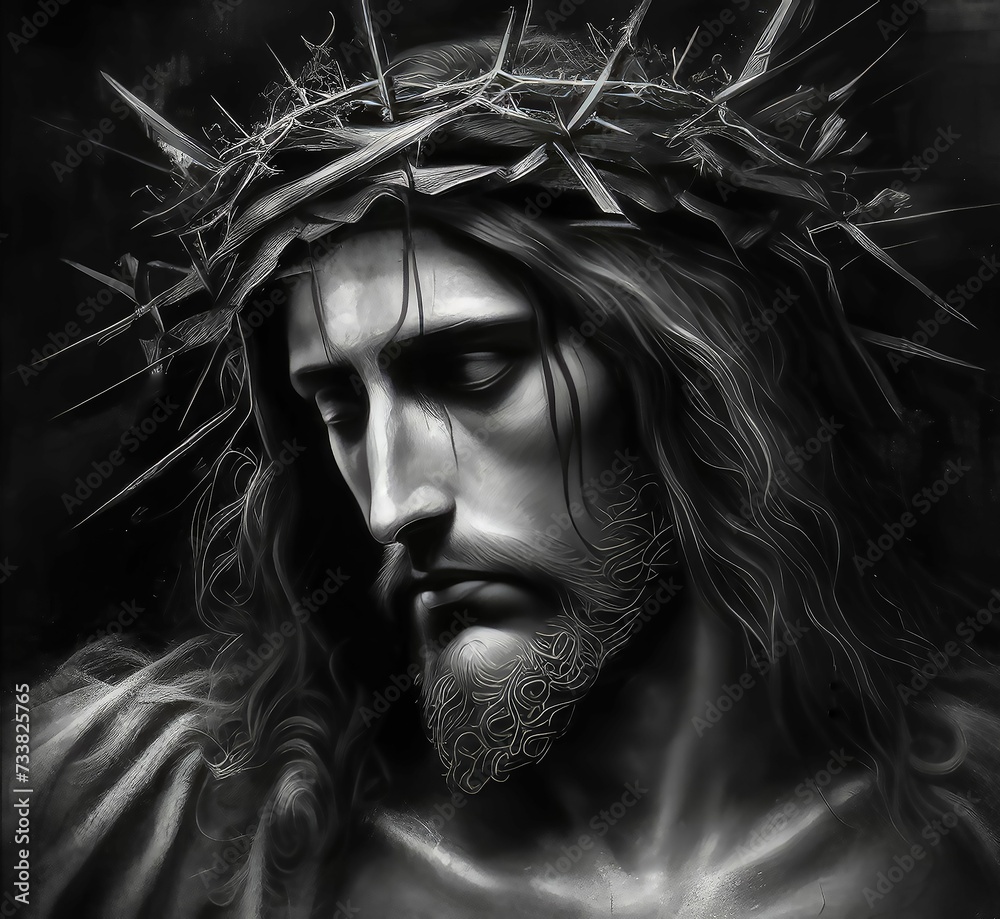 AI generated illustration of an artistic black and white photograph of ...