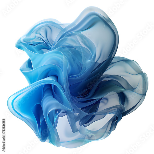 3d fluid abstract metallic holographic colored shape isolated on transparent background