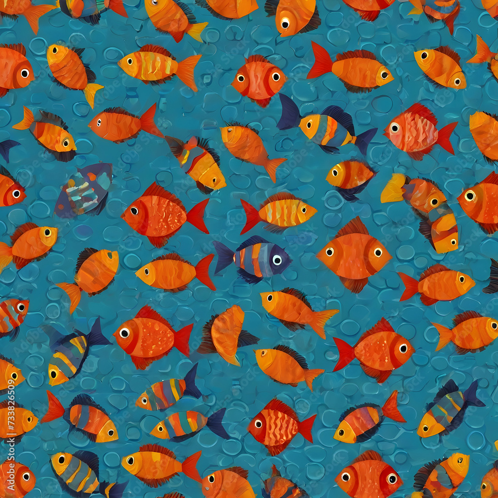 seamless pattern with fish vector wallpaper illustration design texture art decoration nature ,Ai generated seamless pattern with fish vector wallpaper illustration design texture art decoration nature ,Ai generated