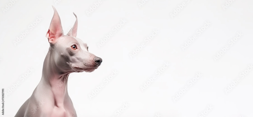 Mexican Hairless Dog Xoloitzcuintli purebred beautiful breed of dog, background nature