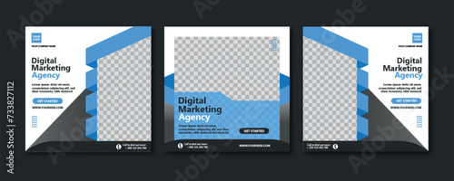  Digital business marketing banner for social media post template