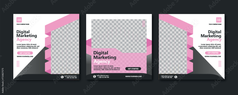 	
Digital business marketing banner for social media post template