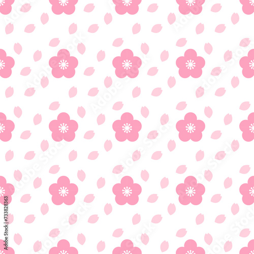 Wallpaper Mural Seamless cherry blossom on a white background  Torontodigital.ca
