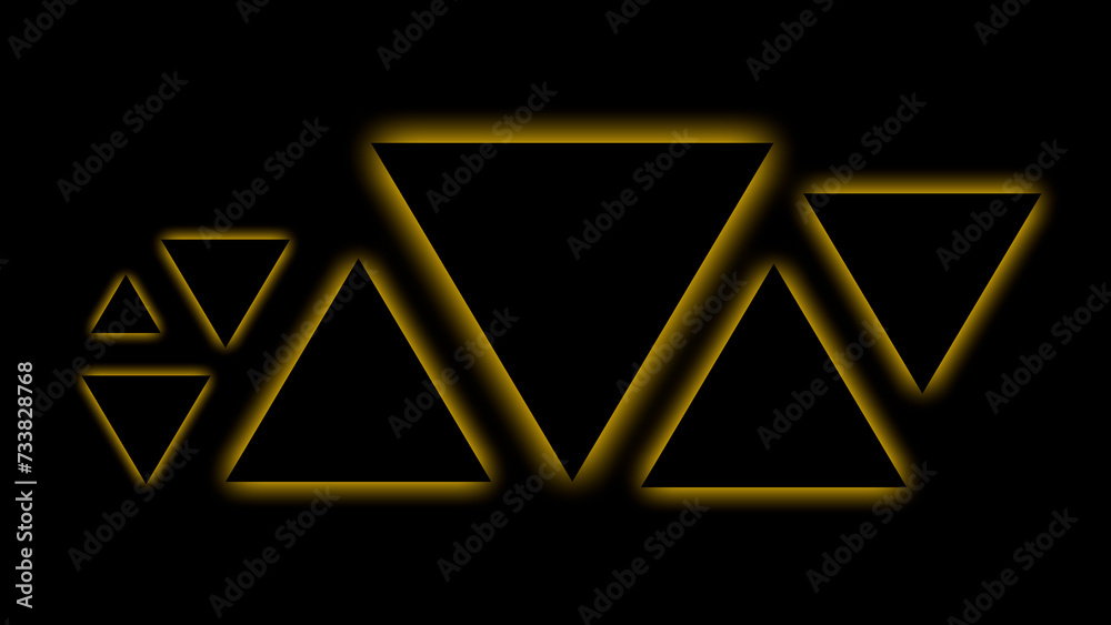 Business background. Golden triangles on a black background. Business background. Golden triangles on a black background.
