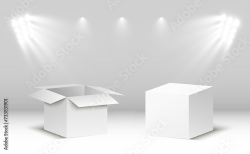 3D cardboard boxes for delivery Isometric paper containers	