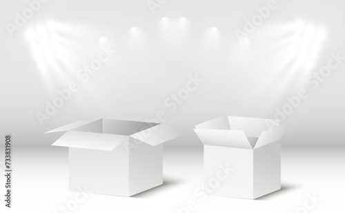 3D cardboard boxes for delivery Isometric paper containers	