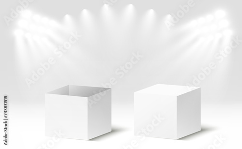 3D cardboard boxes for delivery Isometric paper containers	