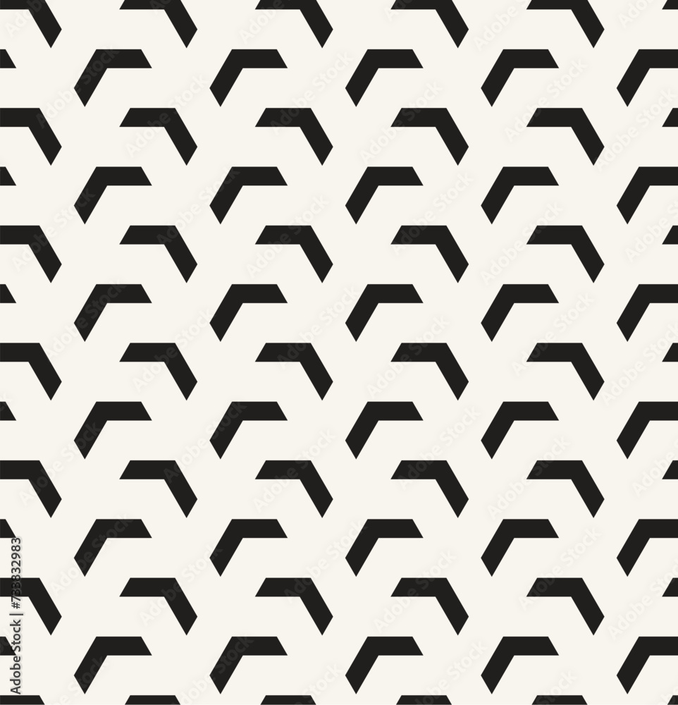 Vector seamless pattern. Modern stylish texture. Repeating geometric background. Striped monochrome bold hexagonal grid. Tileable graphic design. Can be used as swatch for illustrator.