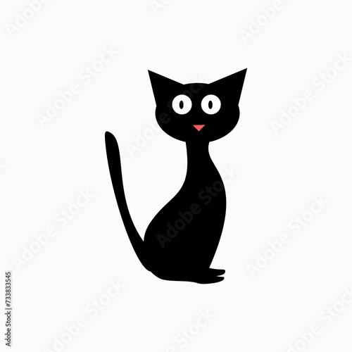 Fototapeta Naklejka Na Ścianę i Meble -   Elegance cats silhouette icon isolated on white