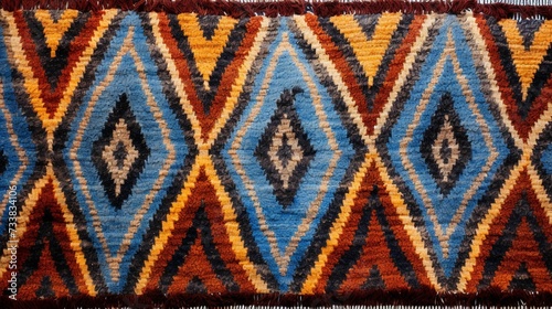 AI generated illustration of an antique Navajo rug featuring a classic southwest diamond design