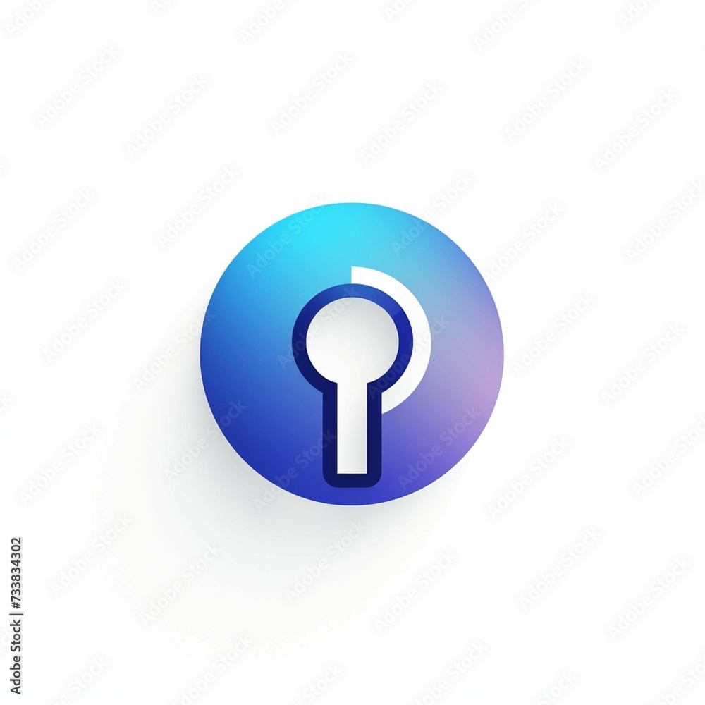 AI generated illustration of a circular graphic of a keyhole shape, with a white background AI generated illustration of a circular graphic of a keyhole shape, with a white background
