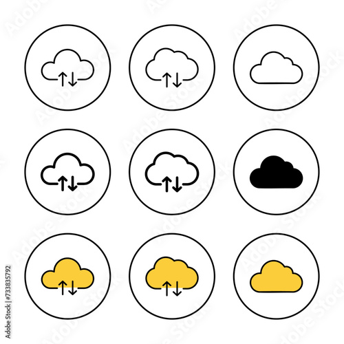 Cloud icon set vector. cloud sign and symbol