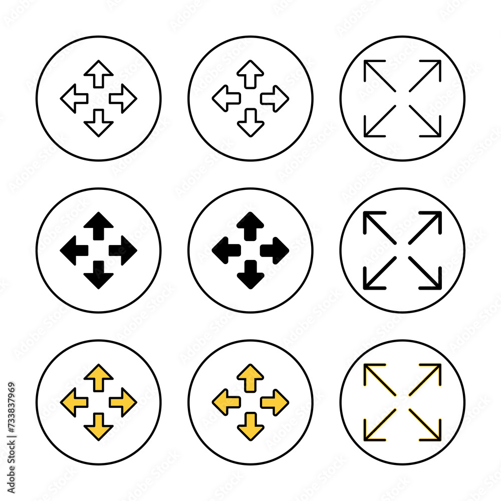 Fullscreen Icon vector. Expand to full screen sign and symbol. Arrows symbol Fullscreen Icon vector. Expand to full screen sign and symbol. Arrows symbol