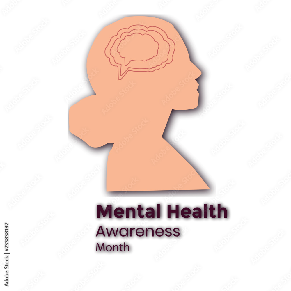 head icon mental health awareness month may vector illustration
