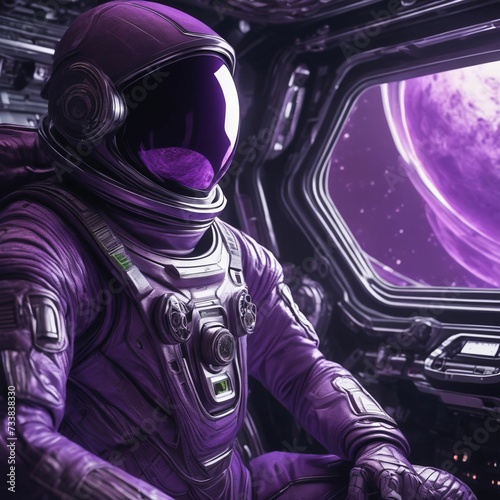 AI generated illustration of A brave astronaut with a blurry background photo