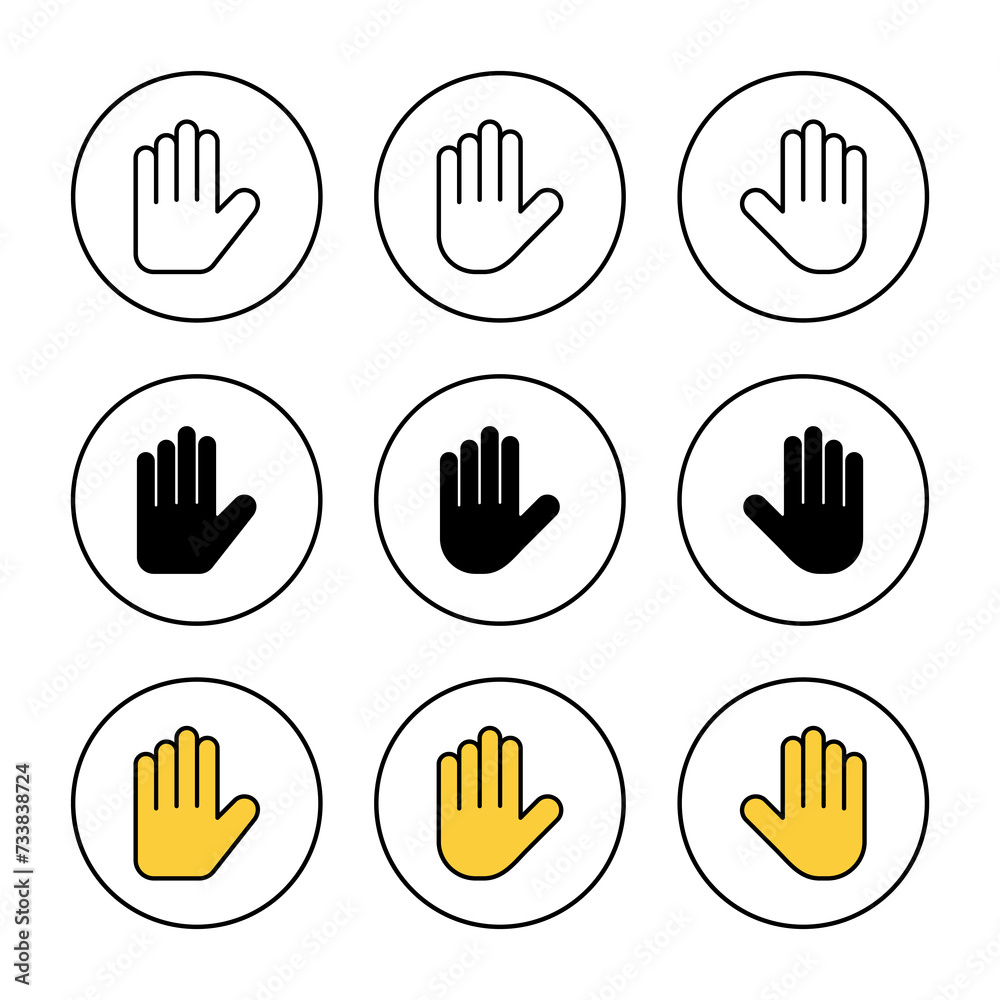 Hand icon set vector. hand sign and symbol. hand gesture Hand icon set vector. hand sign and symbol. hand gesture