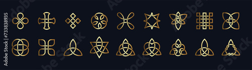 Celtic knot icon set. Ethnic ornament. Vector EPS 10