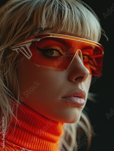 Woman Wearing Sunglasses and Turtle Neck Sweater