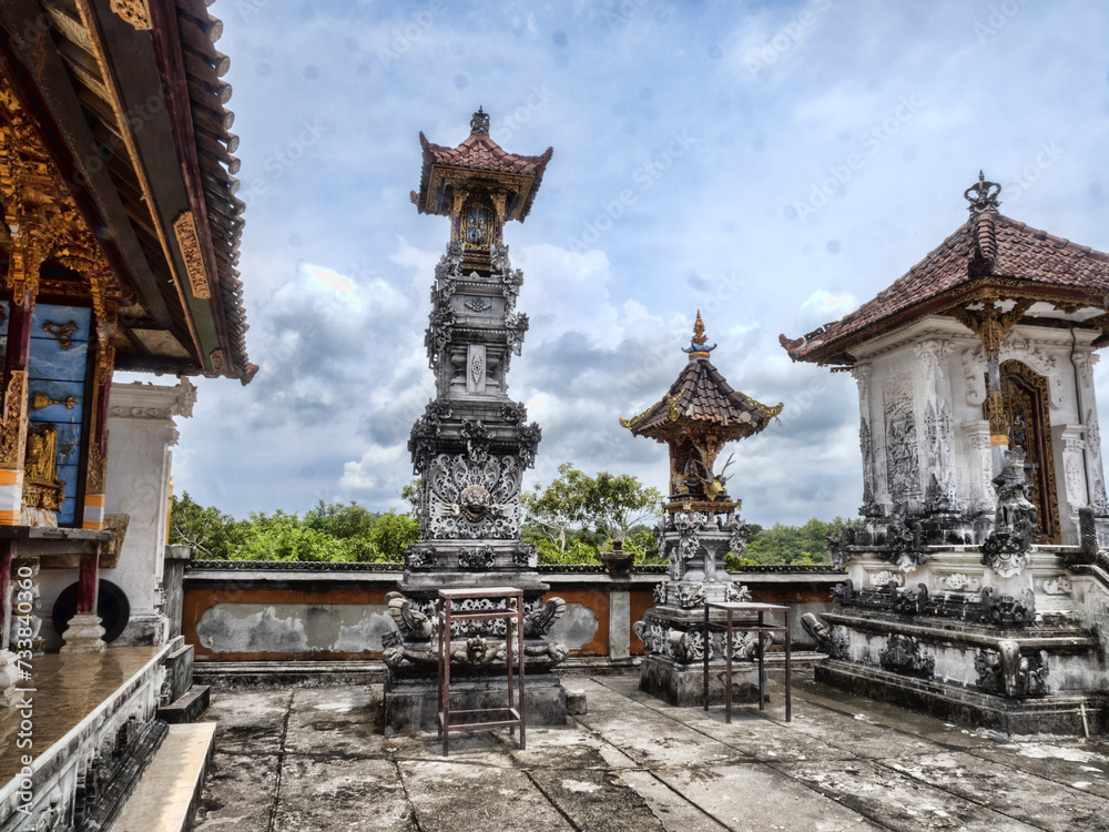 Car temple with cars, tourist attraction, Nusa Penida, Indonesia. Car temple with cars, tourist attraction, Nusa Penida, Indonesia.