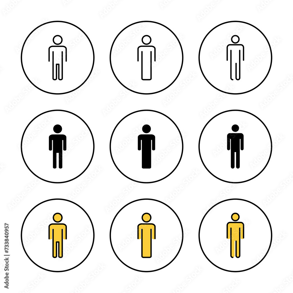 Man icon set vector. male sign and symbol. human symbol Man icon set vector. male sign and symbol. human symbol