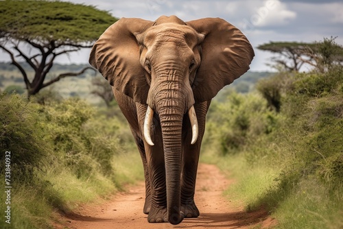 Immerse in the magnificence. African elephant in its breathtaking natural habitat