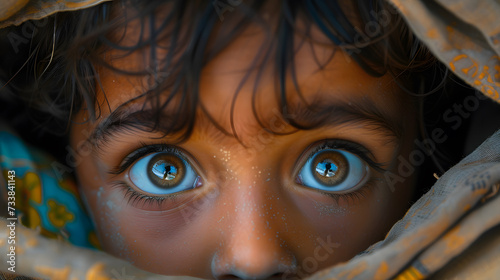 Wallpaper Mural An enchanting image capturing the wide-eyed gaze of a child as they discover the world's magic, radiating pure wonder and joy. Torontodigital.ca