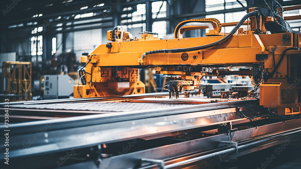 The interior of the metalworking shop. Modern industrial enterprise.